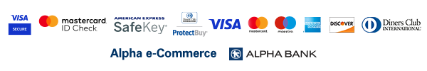 Αποδεκτές Κάρτες Πληρωμής: Visa, Mastercard, American Express, Diners, Discover